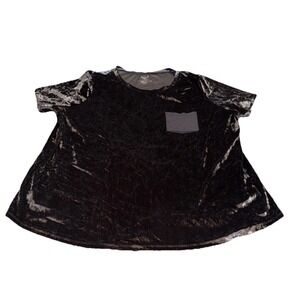 Maurices 24/6 Womens Velvet T Shirt Tee Gray Short Sleeve Womens Sz 2 2XL